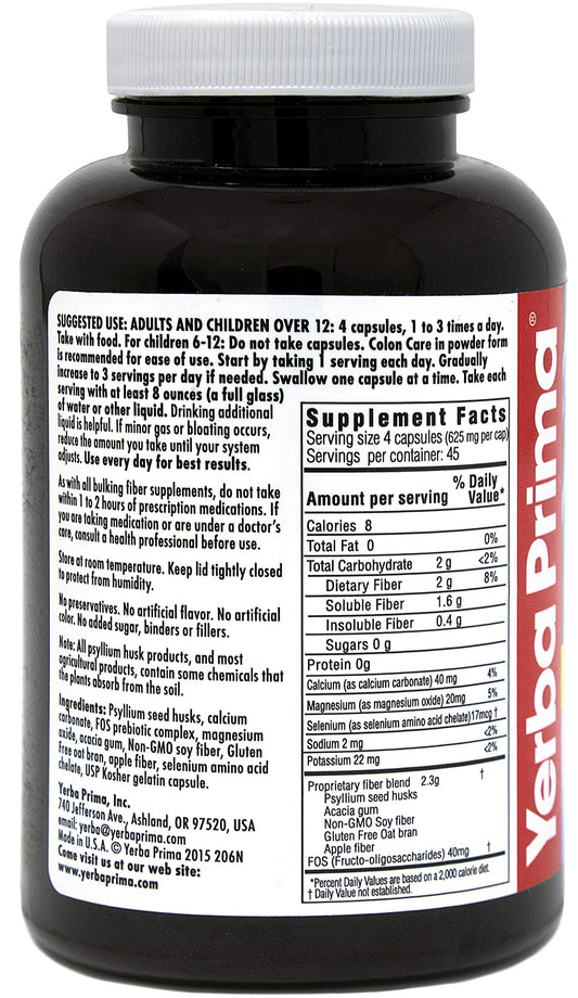 Yerba Prima gluten-free, non-GMO USA-made bottle with label