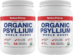 Yerba Prima Organic Psyllium Husk Fiber bottle—premium daily fiber for regularity.