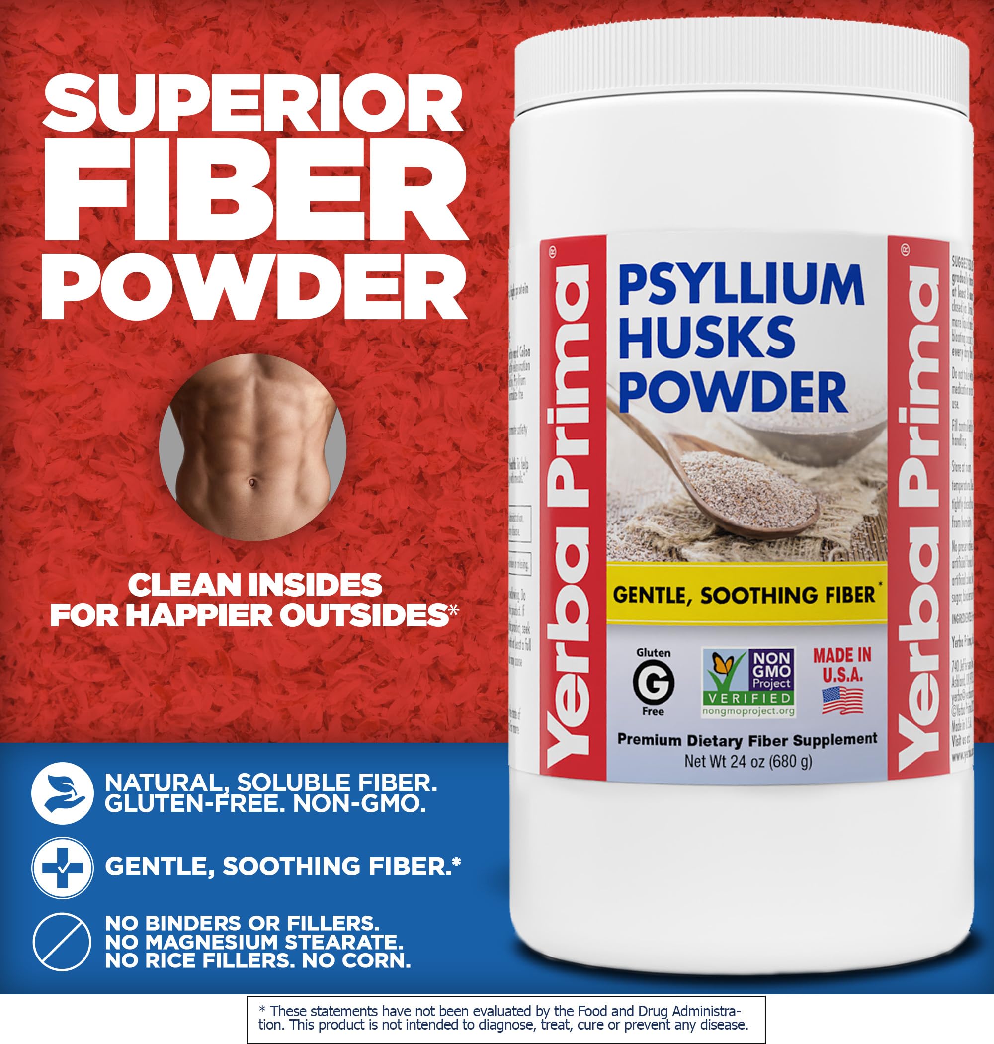 Yerba Prima psyllium fine-ground powder texture ideal for smooth mixing