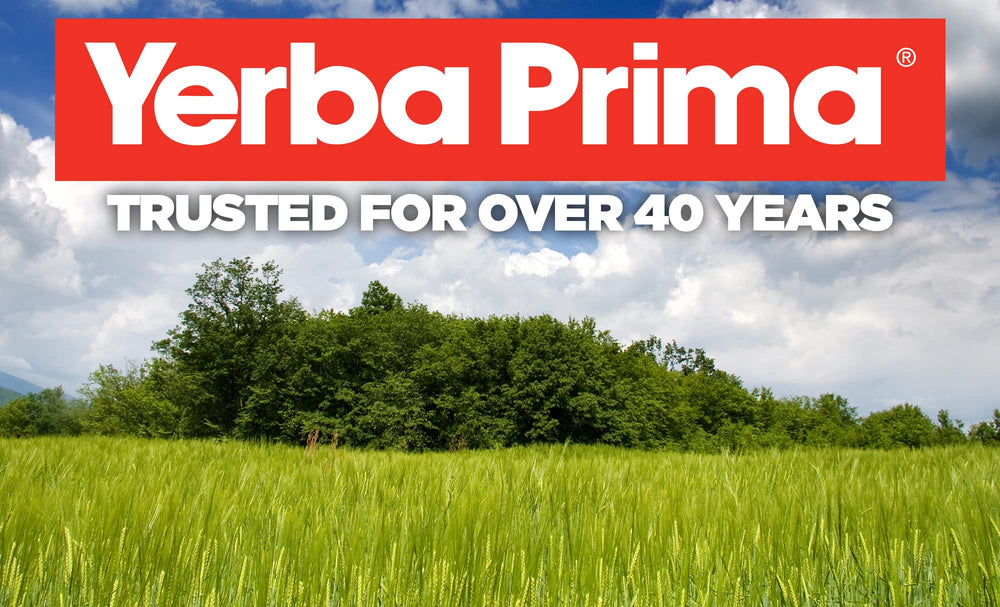 Label on Yerba Prima Fiber Plus Senna bottle highlights standardized senna extract for consistent results