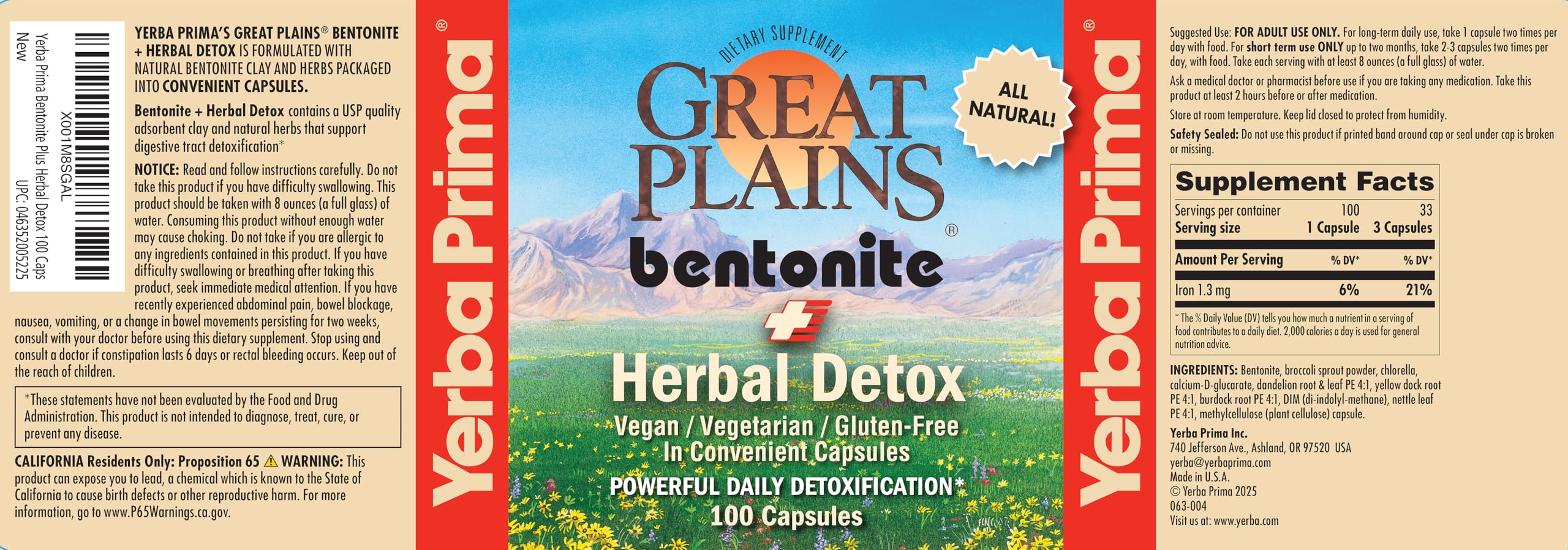 Yerba Prima vegan gluten free packaging highlights