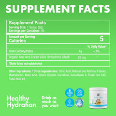 Yes You Can! Aloe Vera Powder Drink Mix measuring spoon ready to mix a low-calorie refreshment