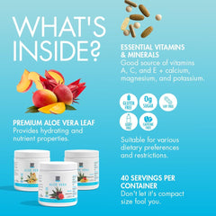 Yes You Can! Aloe Vera canister featuring flavor variety and natural ingredients.