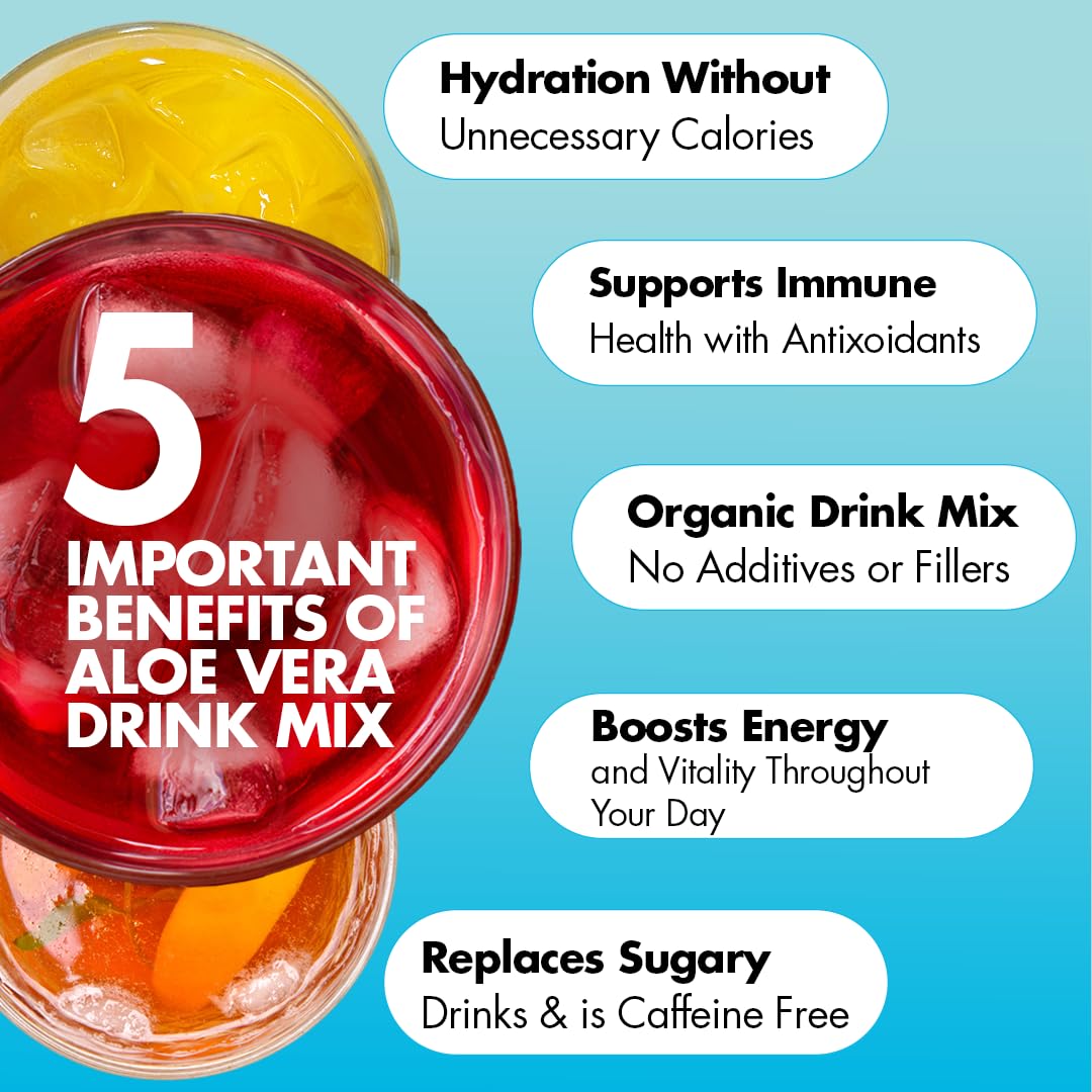 Yes You Can! Aloe Vera Drink Mix with scoop for easy serving.