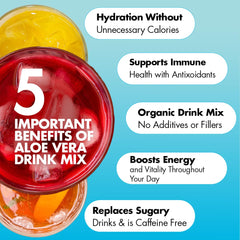 Yes You Can! Aloe Vera Drink Mix with scoop for easy serving.