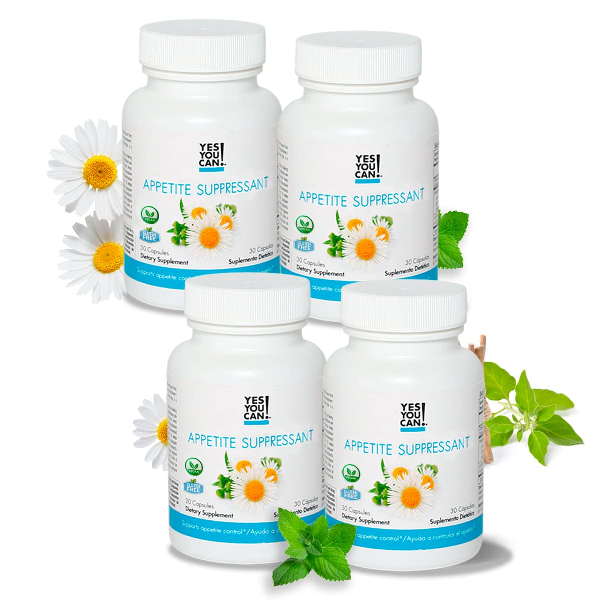 Yes You Can! appetite support bottle with capsules for natural craving management.