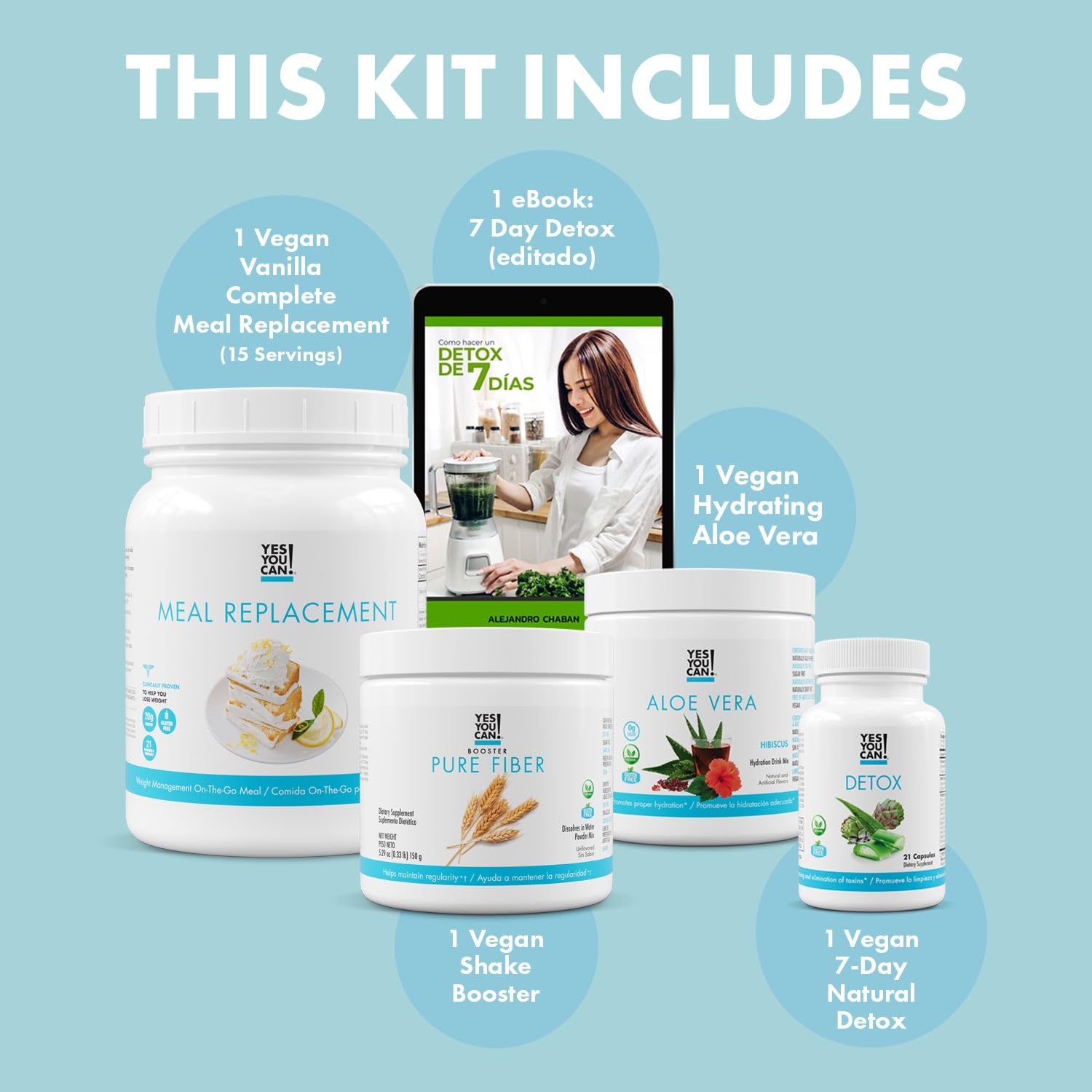 Yes You Can! Detox Plus Kit Strawberry Drink Mix ready to hydrate with clean ingredients