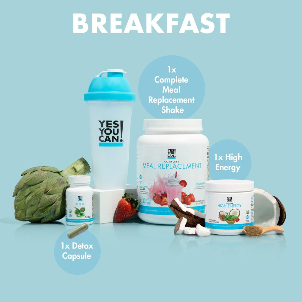 Yes You Can! High Energy Shake Booster container for a power-packed morning