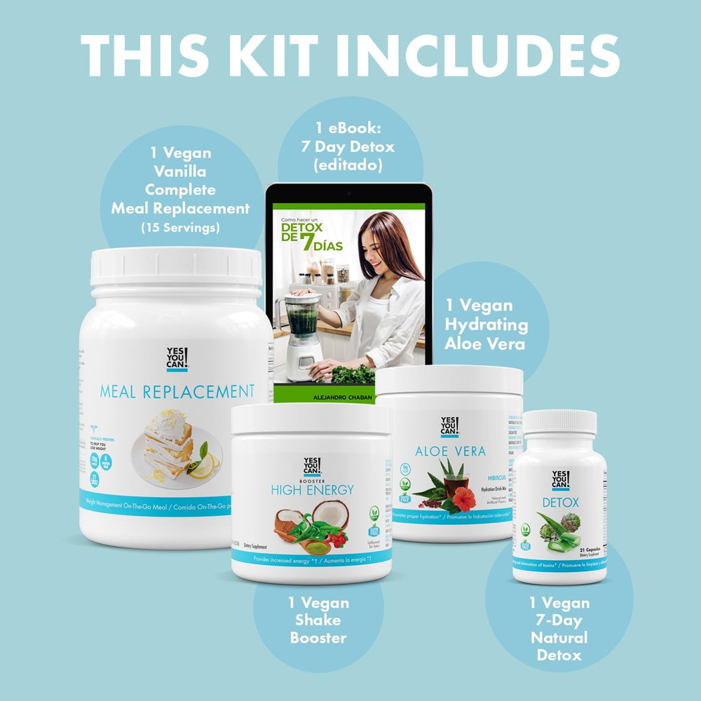 Yes You Can Detox Plus Kit powder tub ready for nutritious meal replacement.