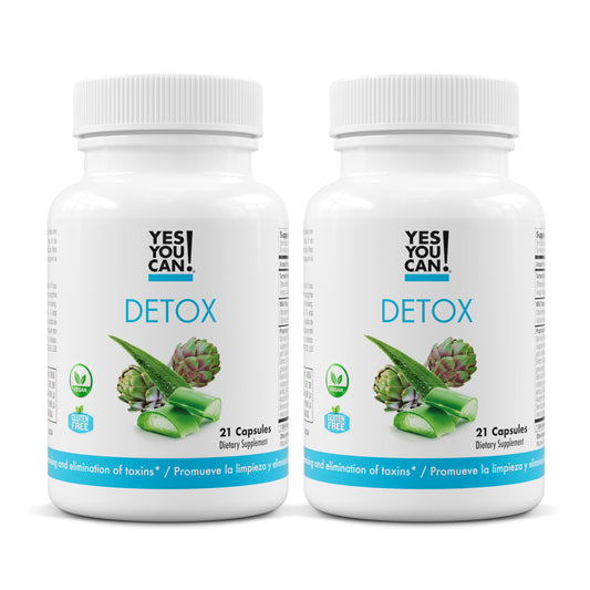 Yes You Can! detox pills bottle front view showing a convenient 2-pack option for daily use