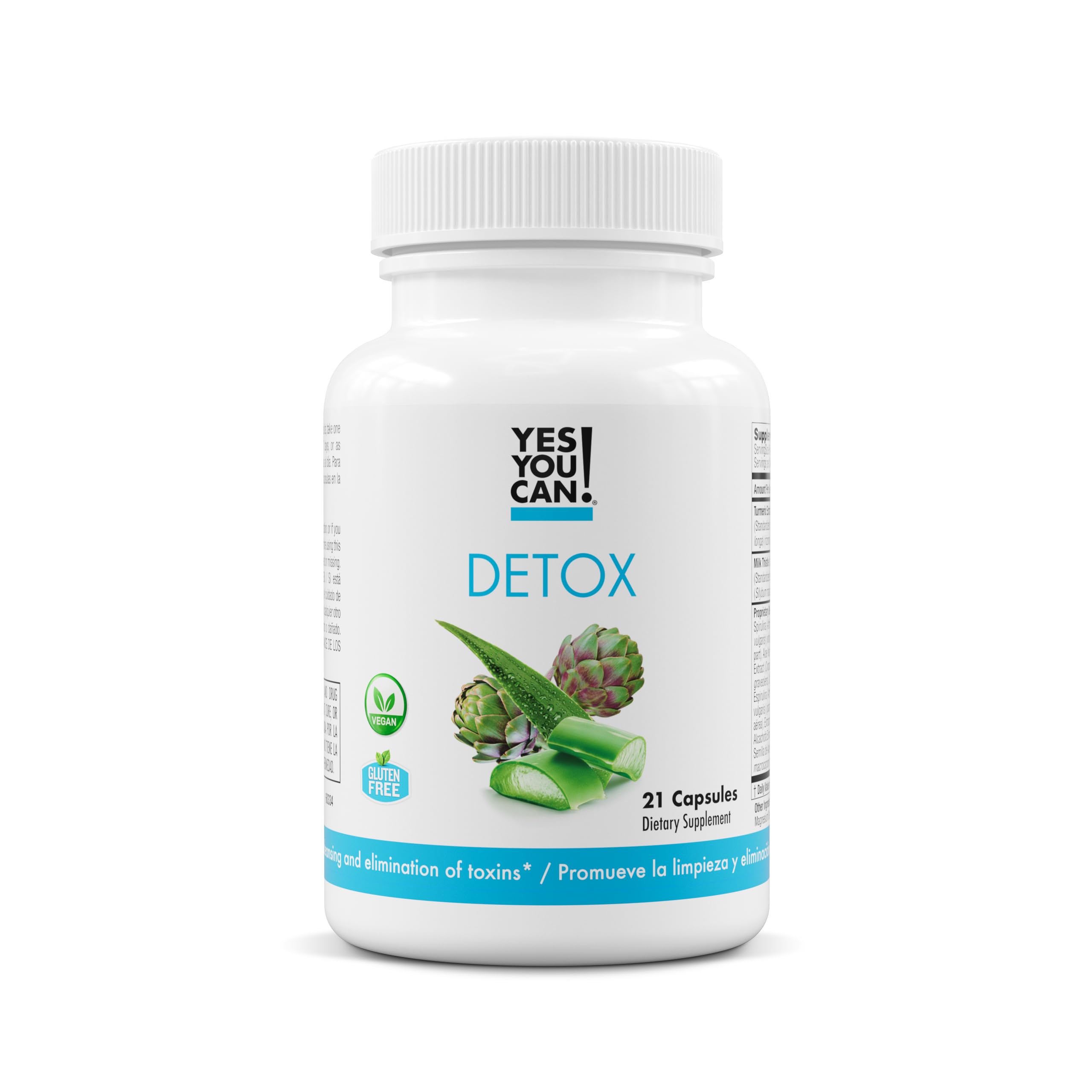 Yes You Can! bottle front showing detox pills for daily wellness
