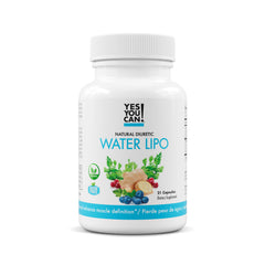 Yes You Can Water Lipo bottle displaying natural ingredients for gentle fluid support.