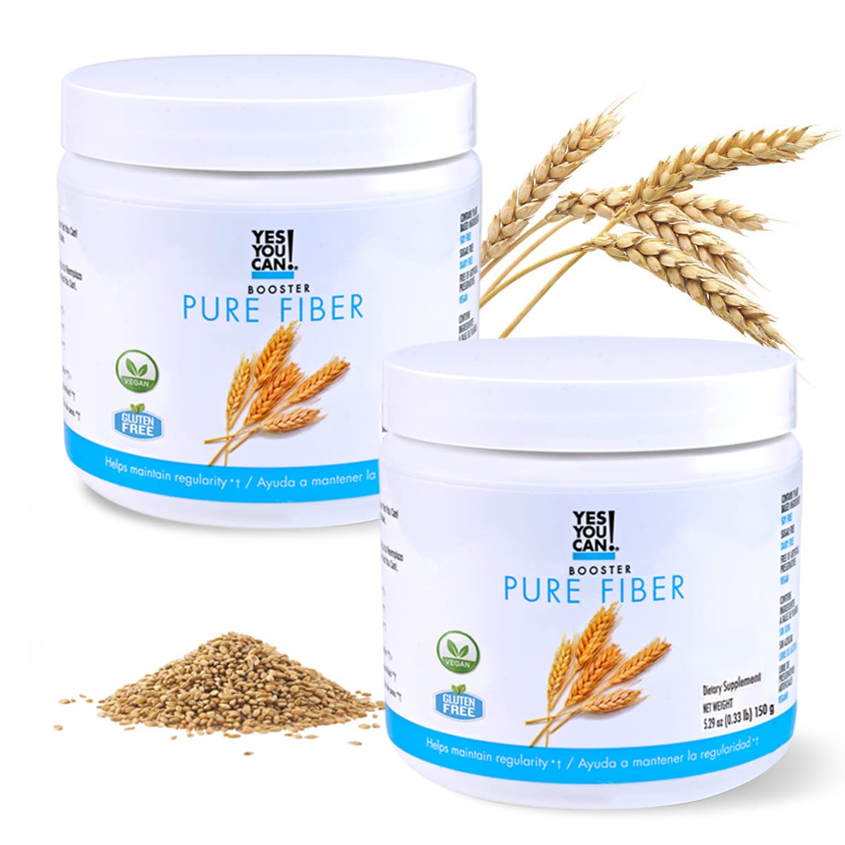 Yes You Can! Shake Booster Pure Fiber bottle showing convenient fiber boost for daily shakes.