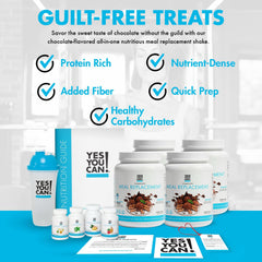 Yes You Can! Transform shake ingredients label highlights gluten-free chocolate mix.