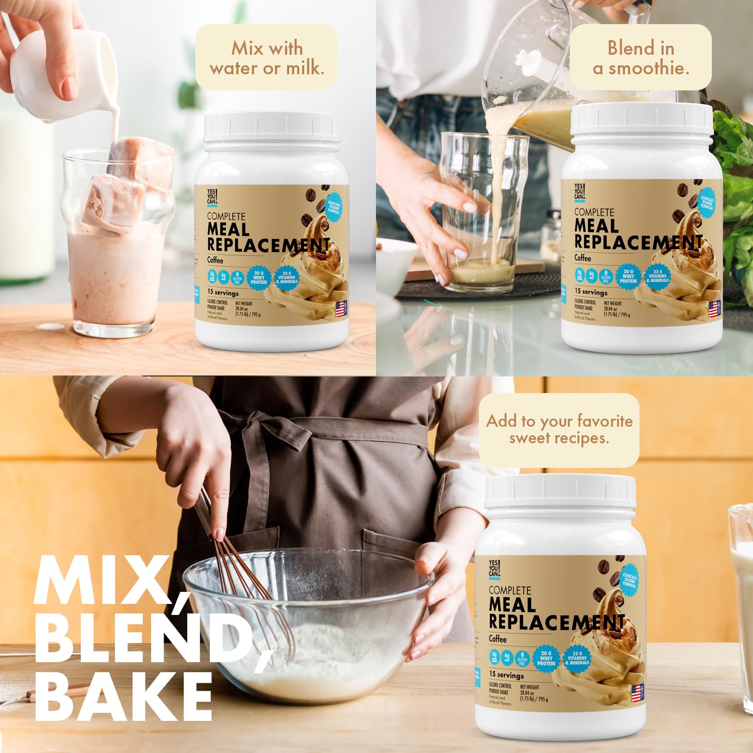 Yes You Can two scoops dosage guide for simple feeding.