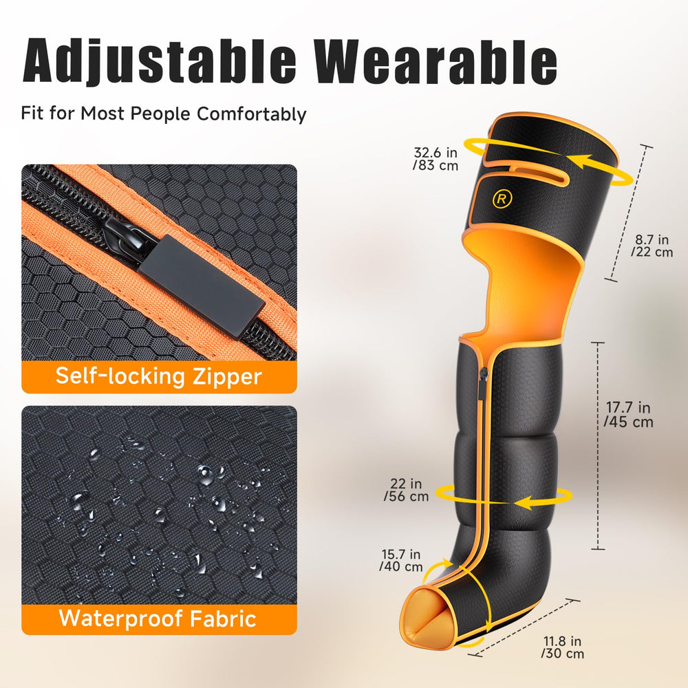Yeskuyan leg massager modes and intensities for customizable fit