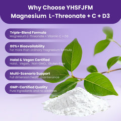 YHSFJFM Capsule close-up shows 180 mg magnesium per serving.