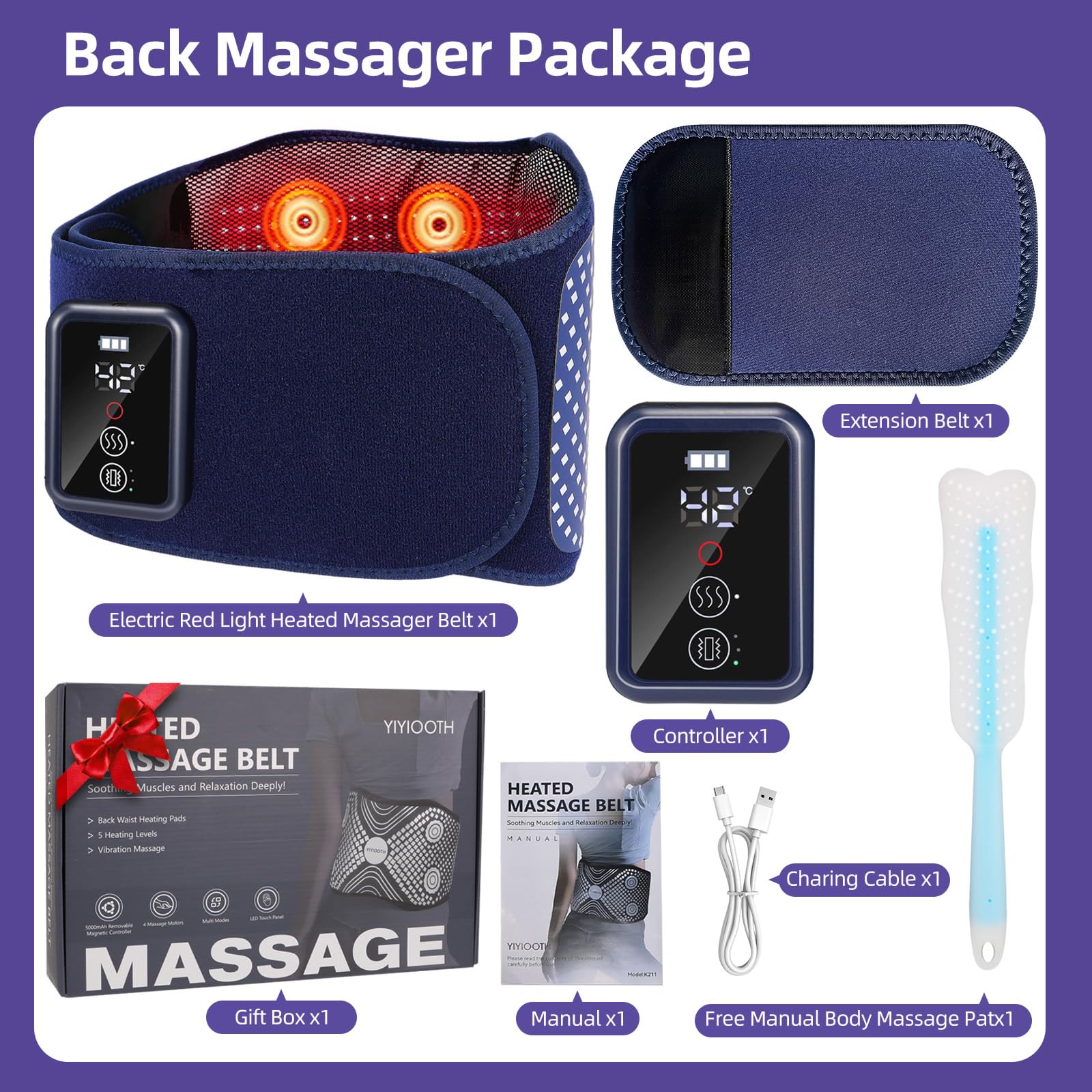 YIYIOOTH back massager belt gift-pack presentation for thoughtful gifting.