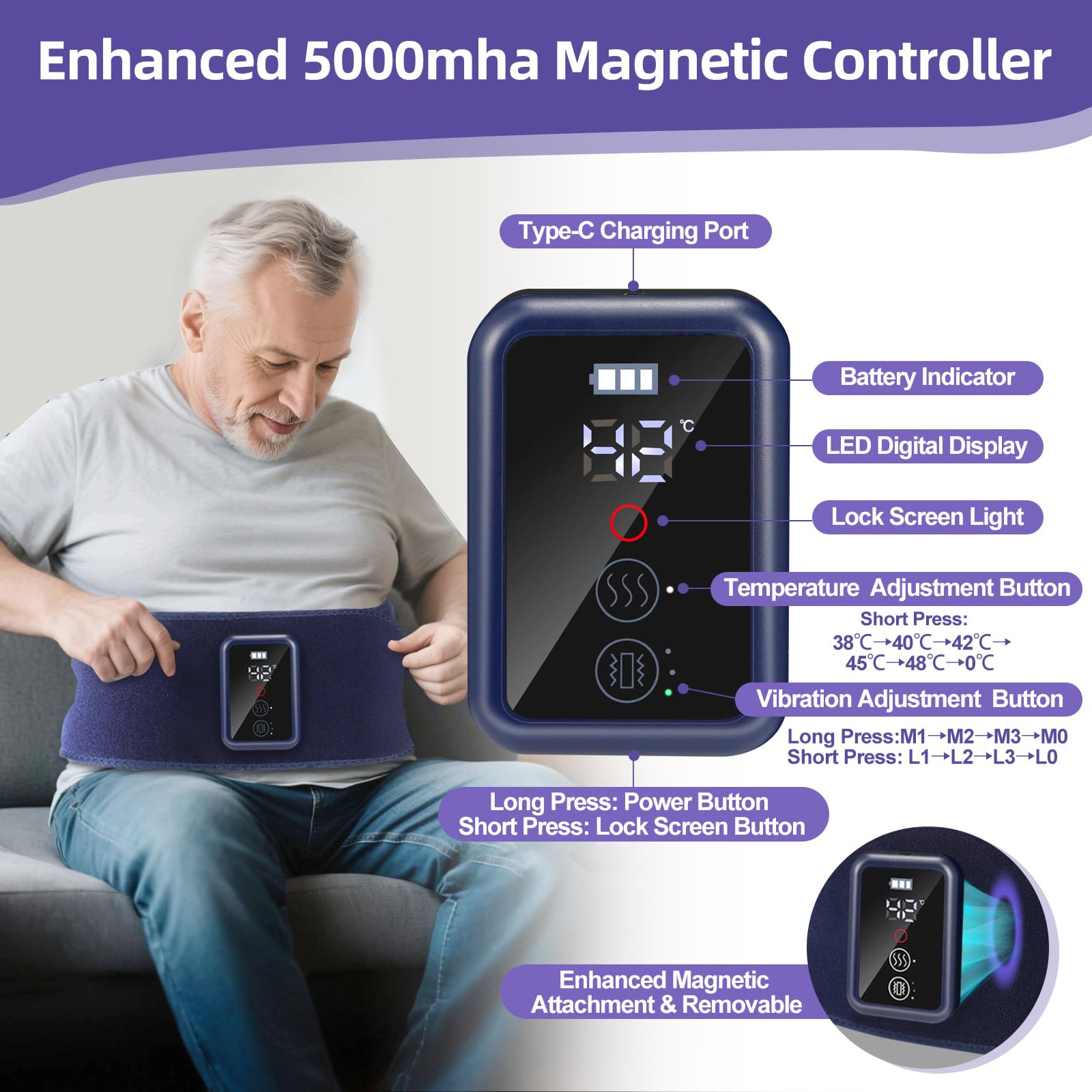 YIYIOOTH back massager belt mesh design for breathable, comfortable heat.
