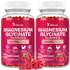 Yikecao Magnesium Glycinate Gummies 1000mg bottle front, convenient daily magnesium support.