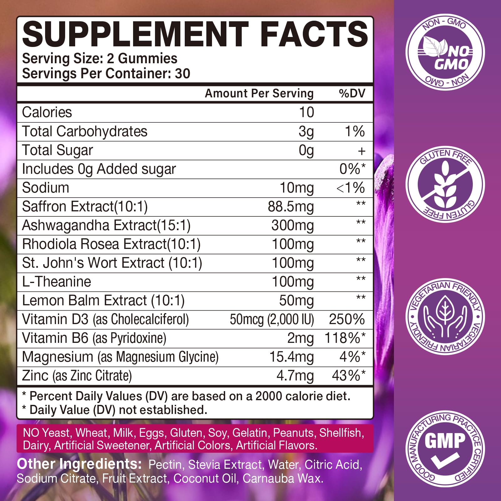 Yikecao saffron gummies kid-friendly label with strawberry flavor appeal.