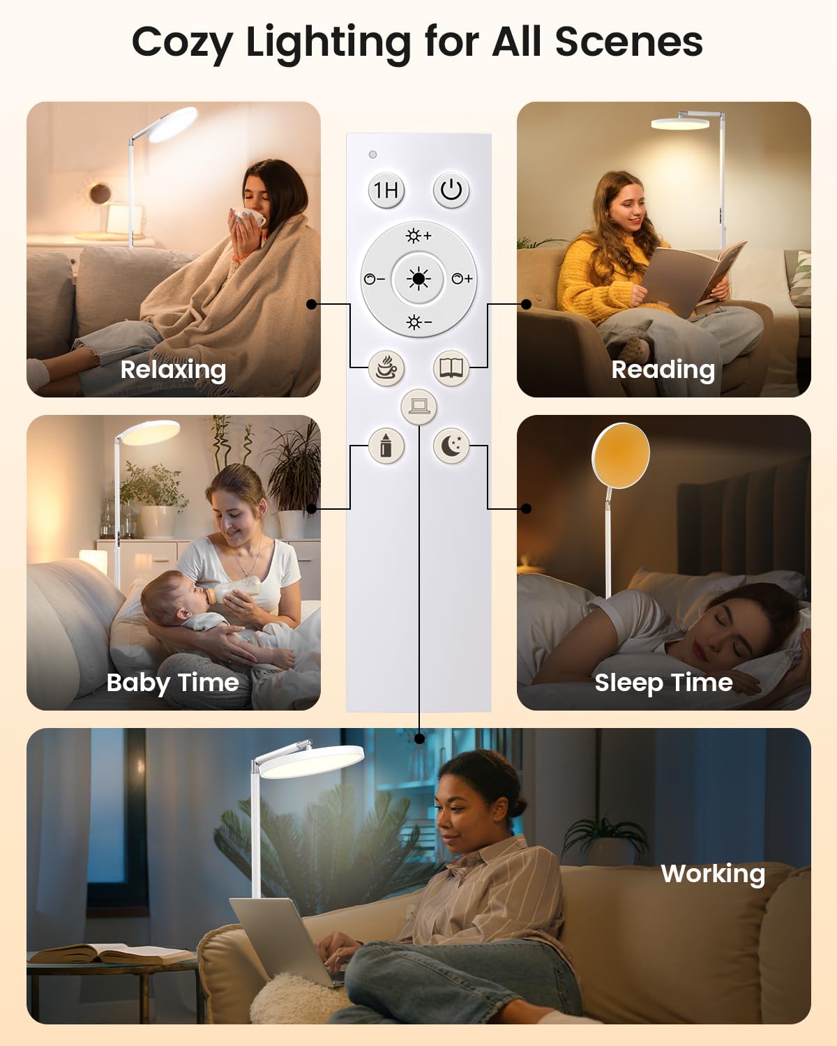Lamp rotated to demonstrate 340-degree flexibility and angle control