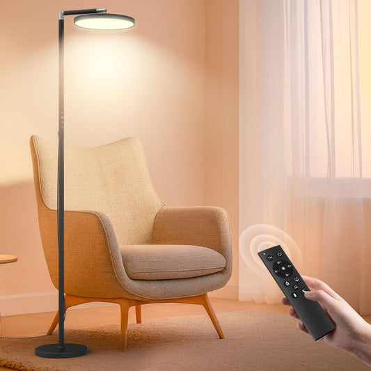 Yikola Light Floor Lamp front view with UV-free full-spectrum glow for bright spaces