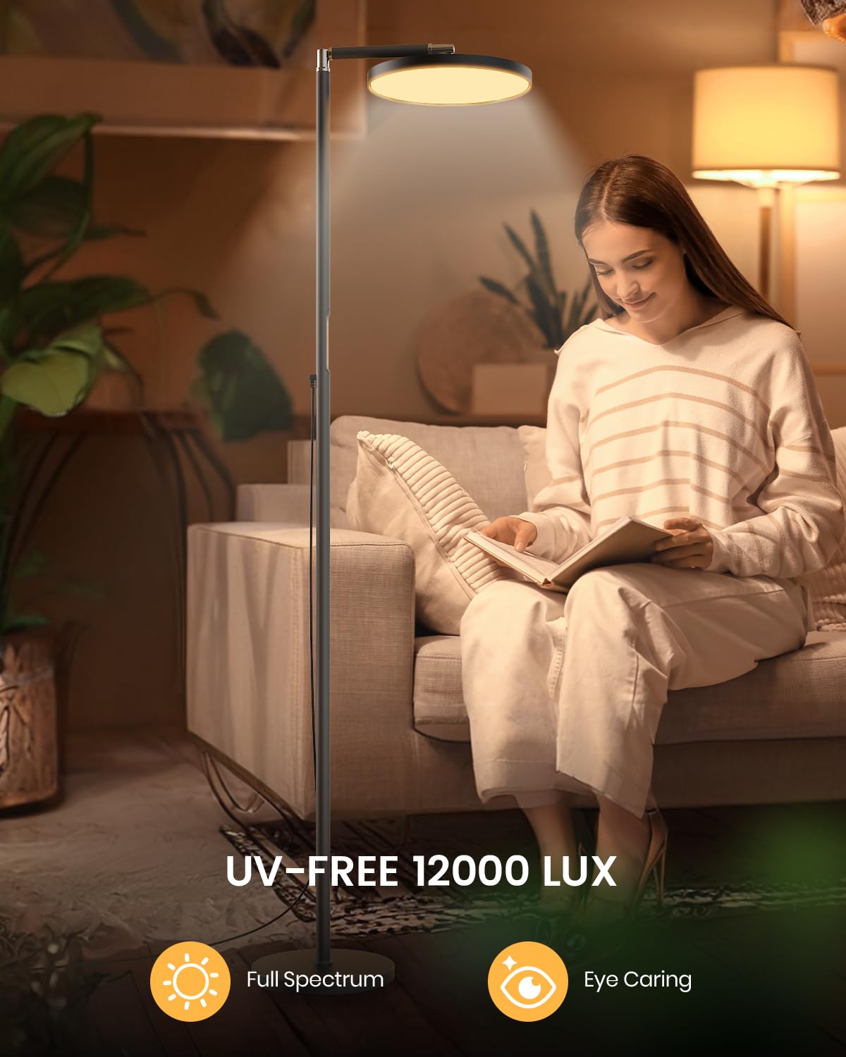 Yikola Light Floor Lamp full-spectrum illumination for natural daylight-like lighting