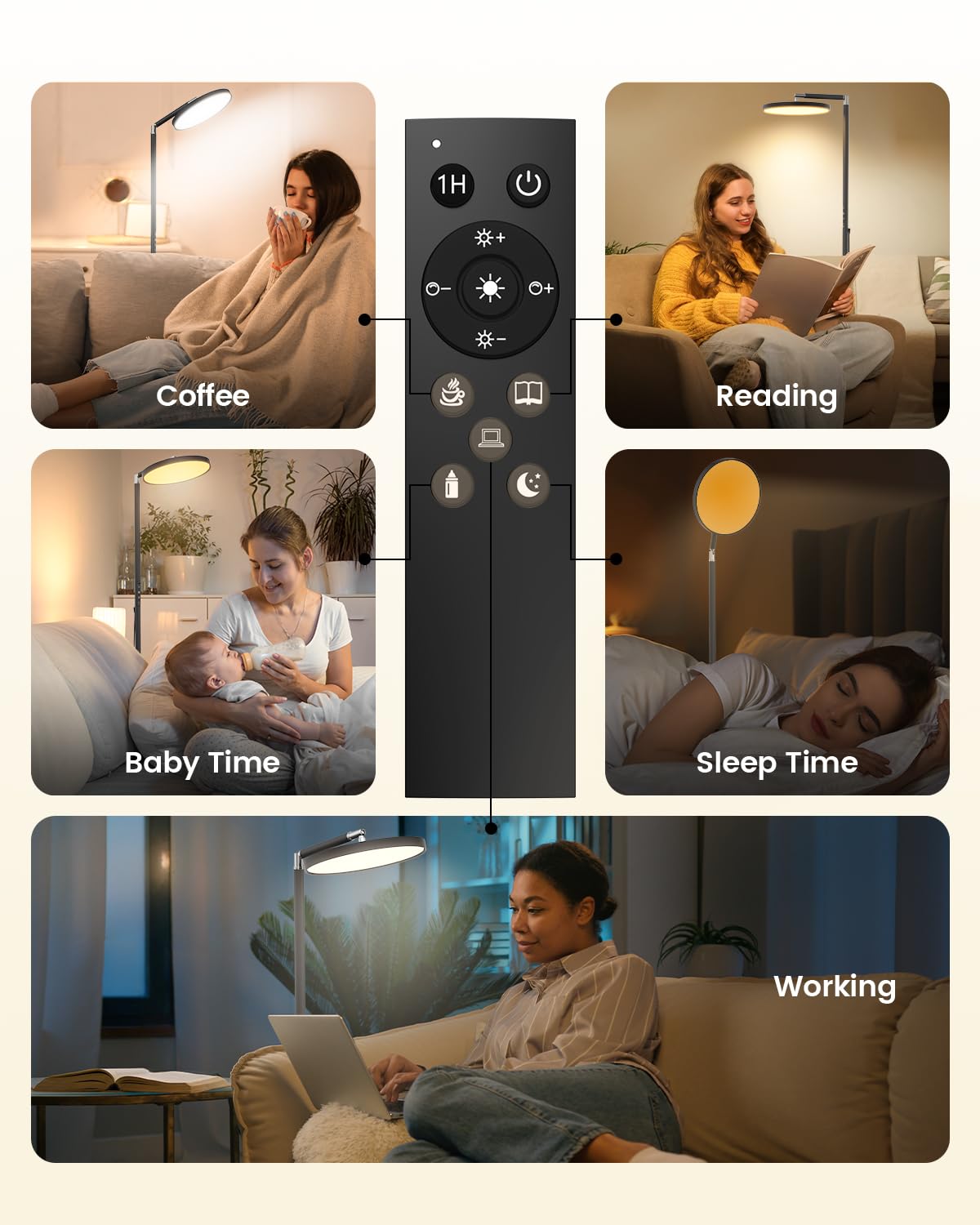 Yikola remote with magnetic dock for easy sofa-side control