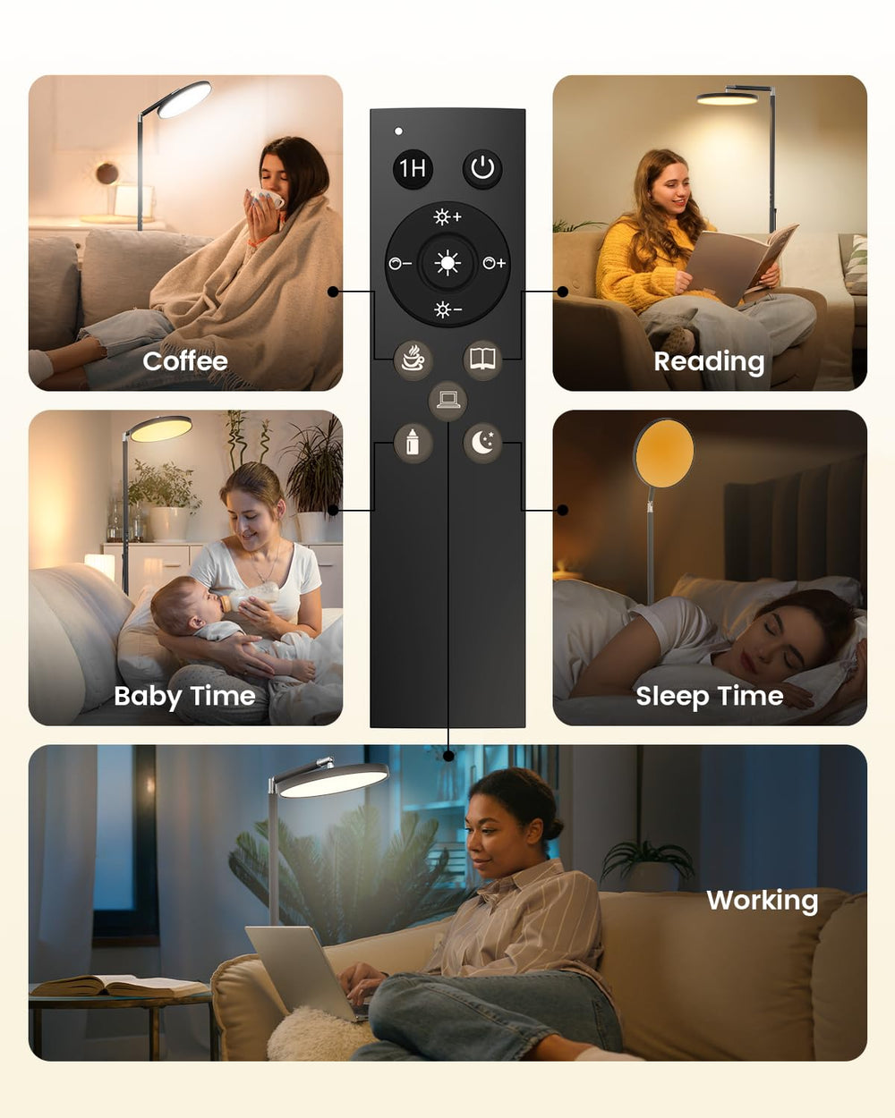 Yikola remote with magnetic dock for easy sofa-side control