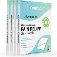 Yimimde 4% lidocaine patch applied for targeted numbing relief.