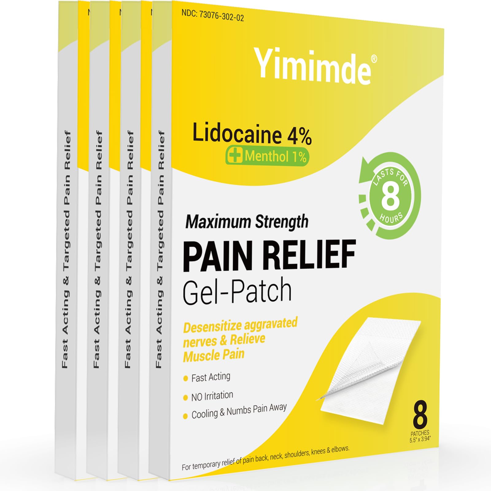 Yimimde lidocaine-menthol patch for back relief offering fast numbness and targeted comfort