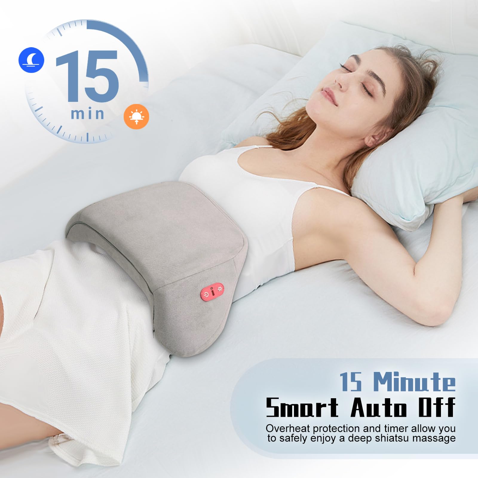 Yincook four kneading nodes deliver deep tissue massage across back and shoulders.
