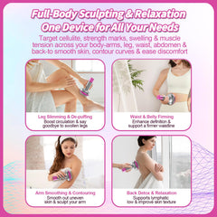 Yincook full-body massage on arm, stomach, and back for contouring.