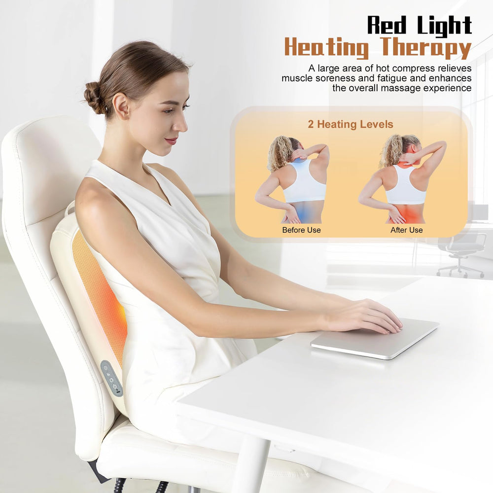 Yincook massager targeting shoulders and lower back for versatile relief