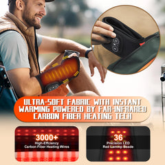 Yincook heated wrist brace displaying heat level options for customizable warmth