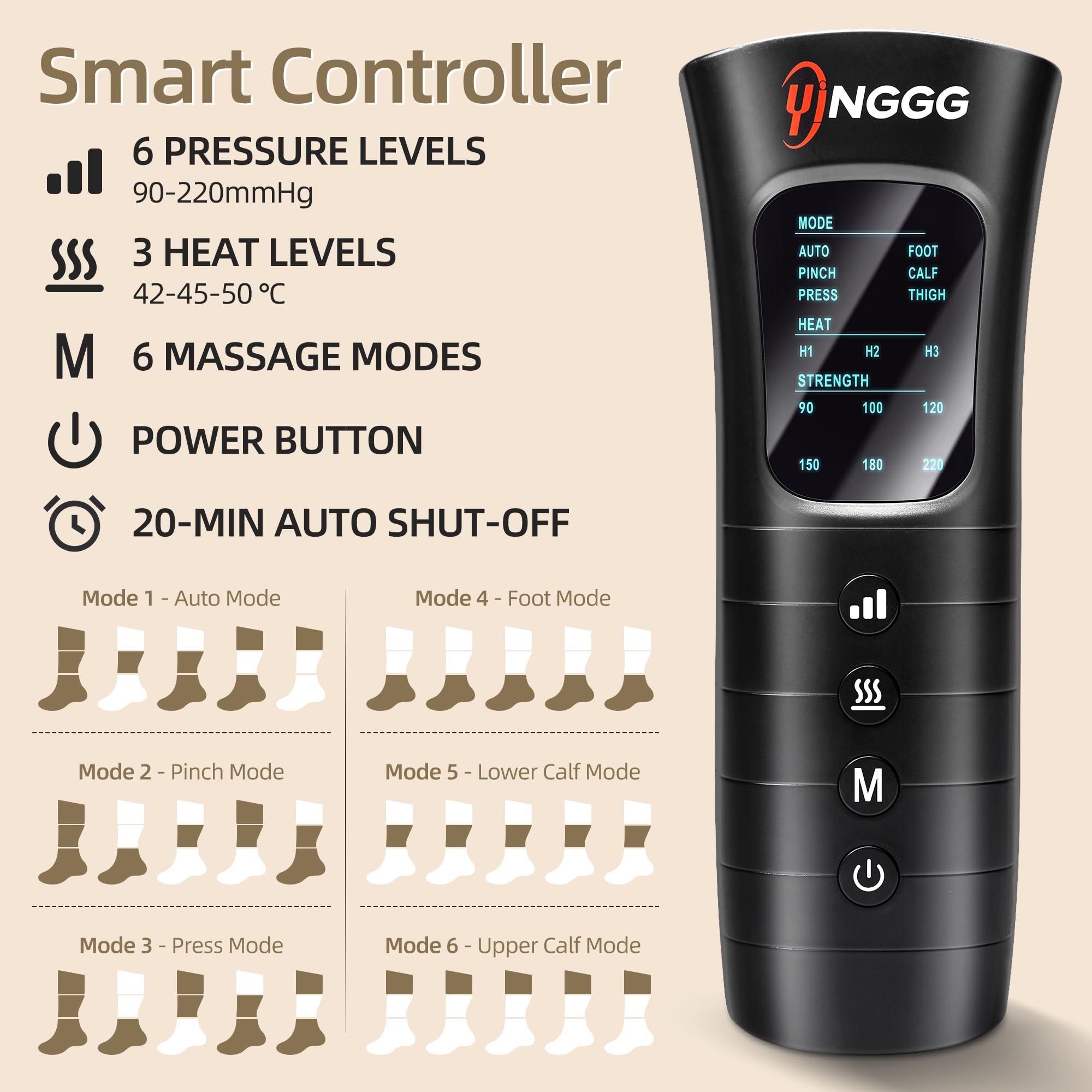 YINGGG foot and calf massager targets ankles and calves for focused relief