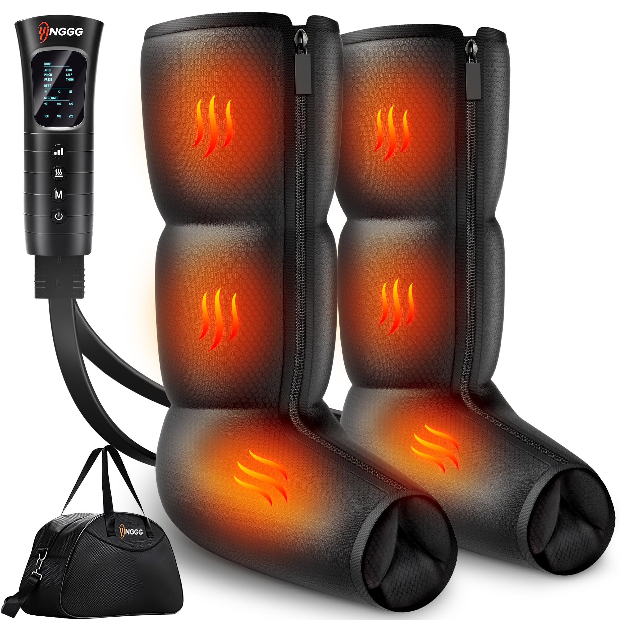 YINGGG leg compression massager boot in use provides soothing foot and calf support