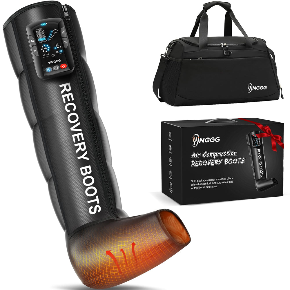 YINGGG leg massage boot in operation delivering full-leg compression for relaxation.