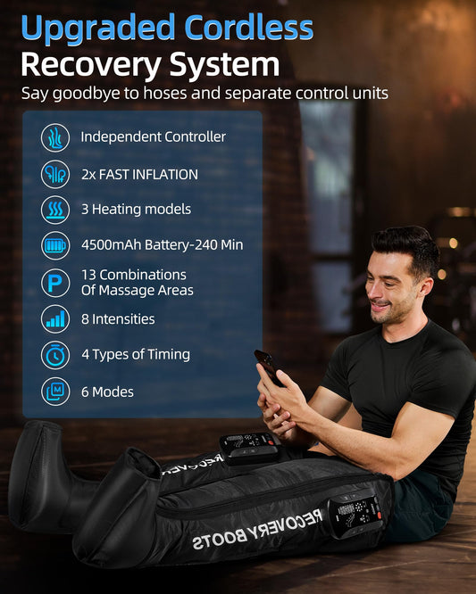 YINGGG leg massager cordless design with independent controllers for each leg