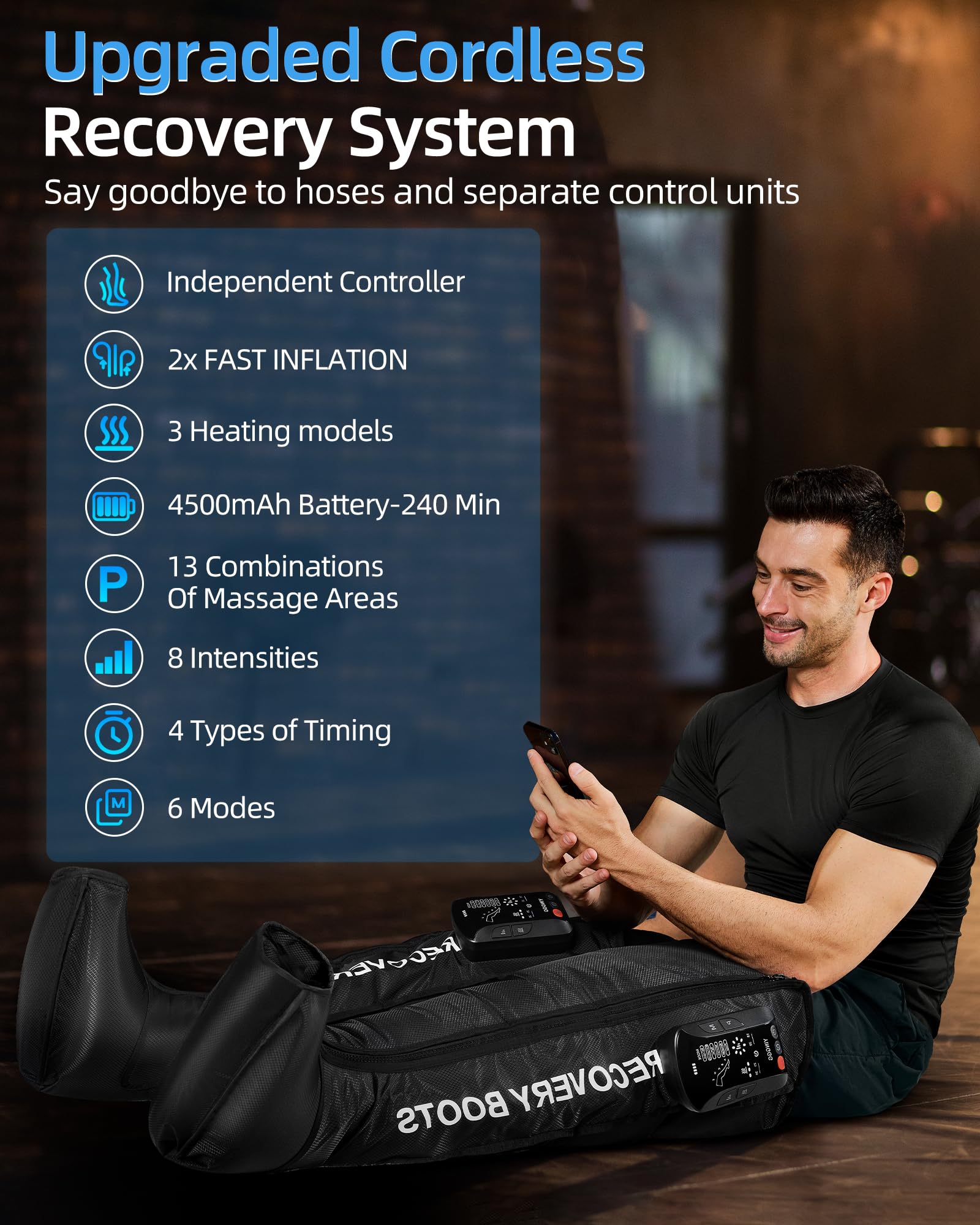 YINGGG cordless design enables single-leg use with independent controllers for flexible home sessions.