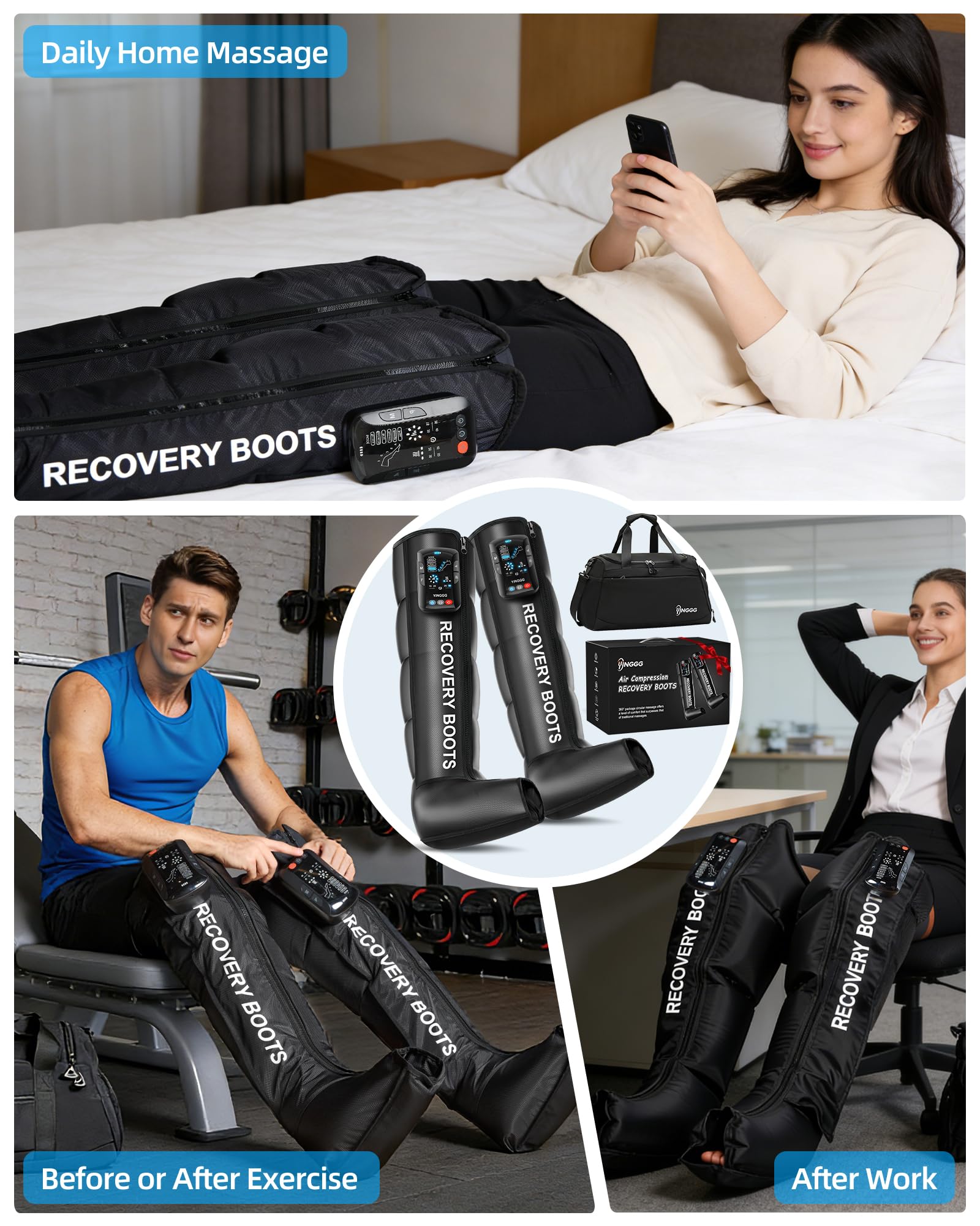 YINGGG leg massager smart memory adapts to your preferred rhythm