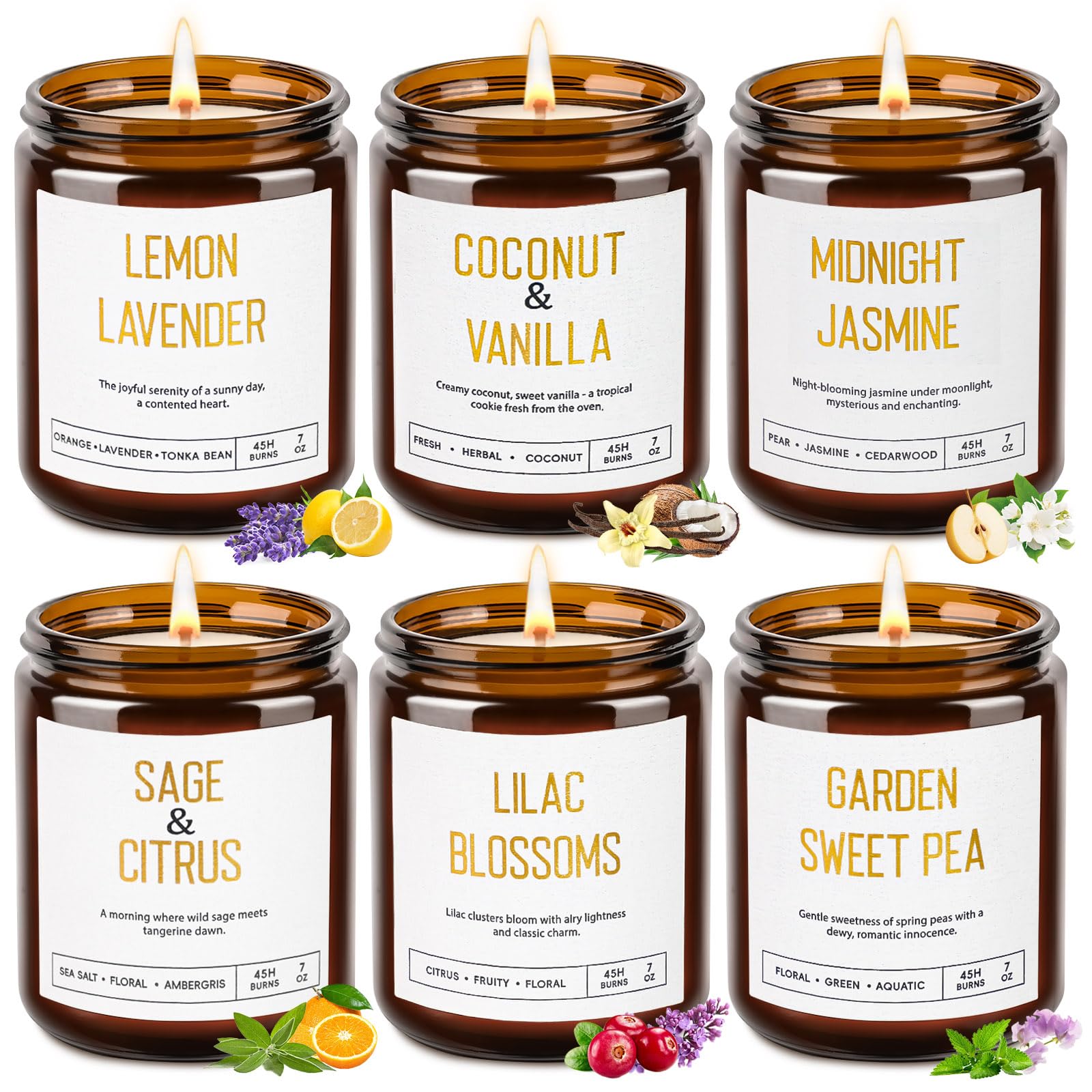 Yinuo Candle Lemon Lavender in amber jar for calming ambiance