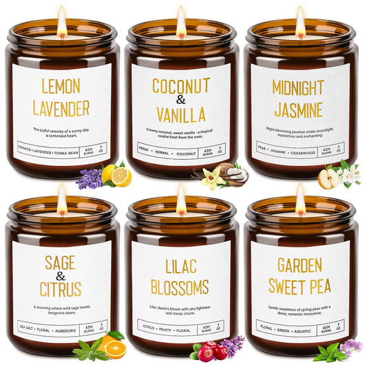 Yinuo Candle Lemon Lavender in amber jar for calming ambiance