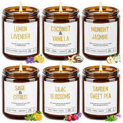 Yinuo Candle Lemon Lavender in amber jar for calming ambiance