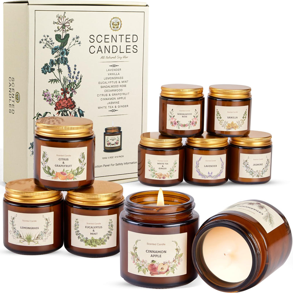 YINUO LIGHT gift set in amber jars enhances cozy home ambiance