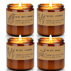 YINUO LIGHT lavender-sage candle set creates calming ambiance with lavender and sage notes.