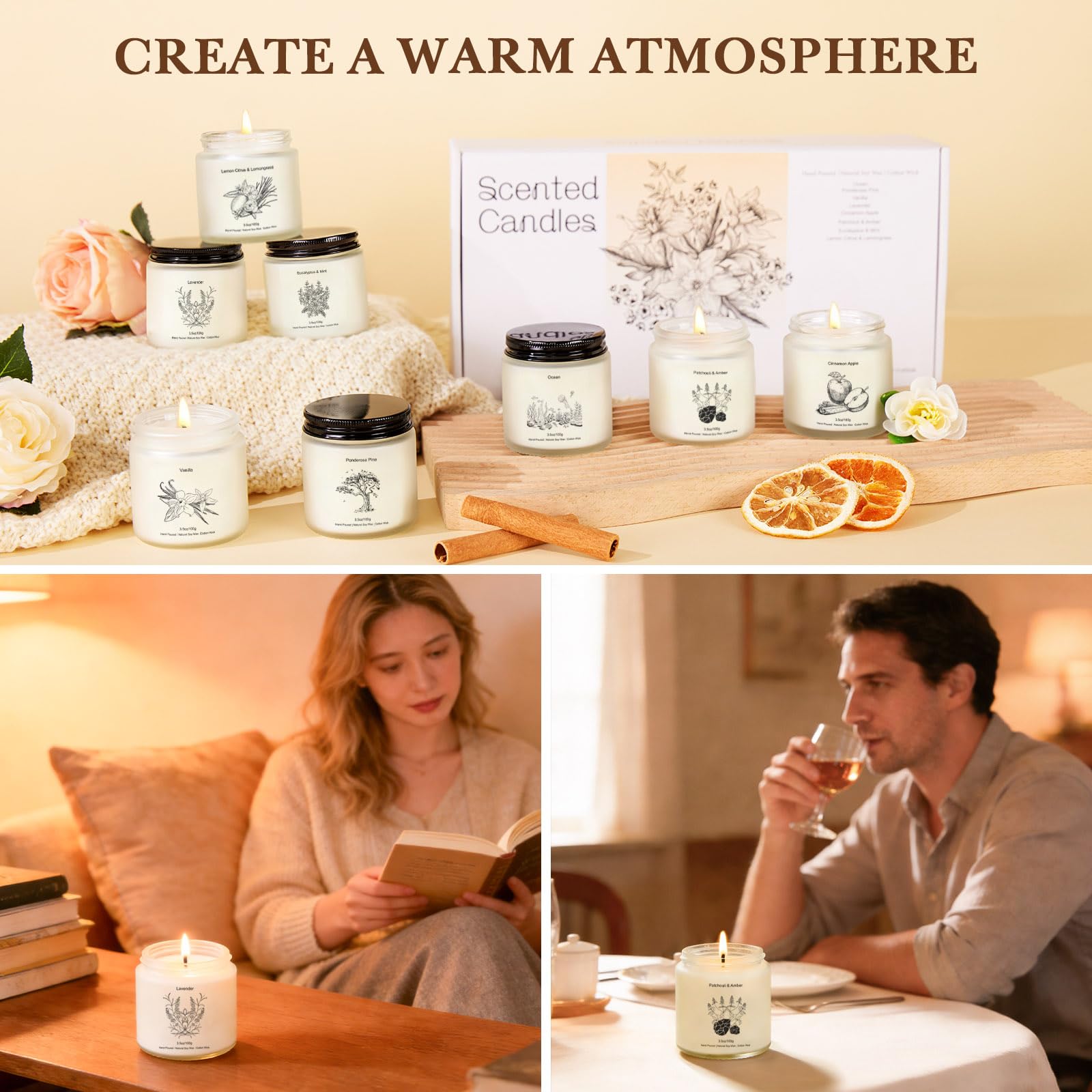 YINUO LIGHT Vanilla candle for cozy sweetness and warmth
