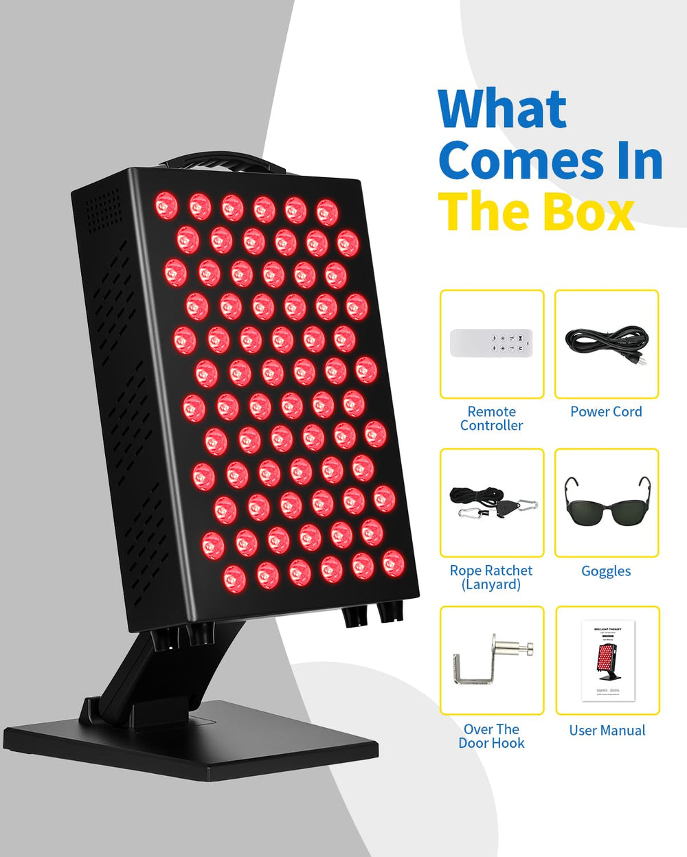 YIPFREE protective goggles included for safe light therapy viewing.