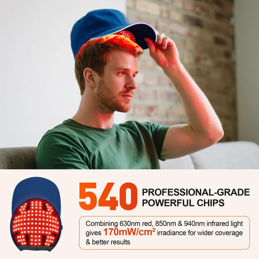 YIPFREE Red Light Cap side wear demonstrates adjustable fit for comfortable use